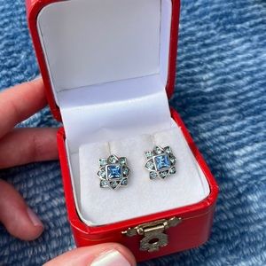 Blue Crystal costume stud earrings